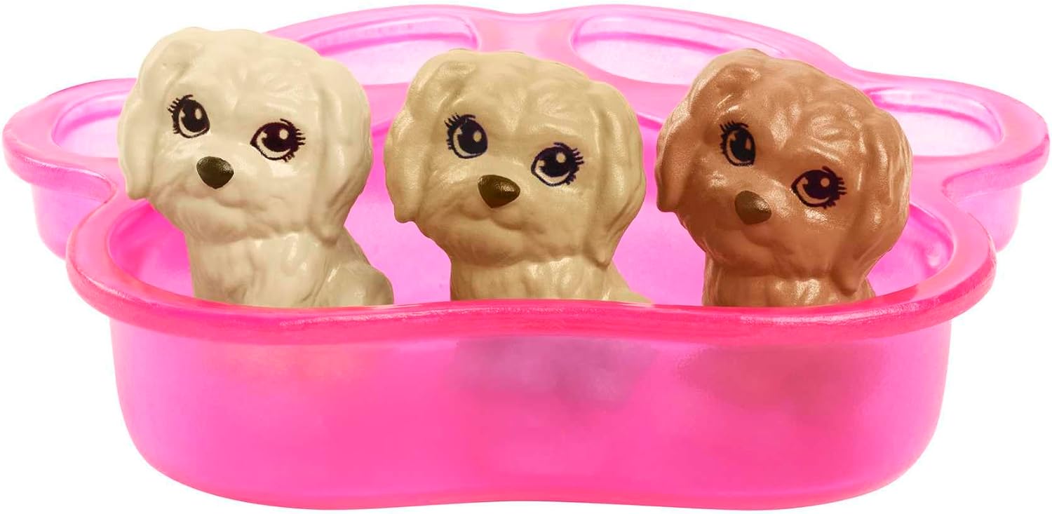 Barbie-Puppe und Haustiere – Neugeborene Welpen